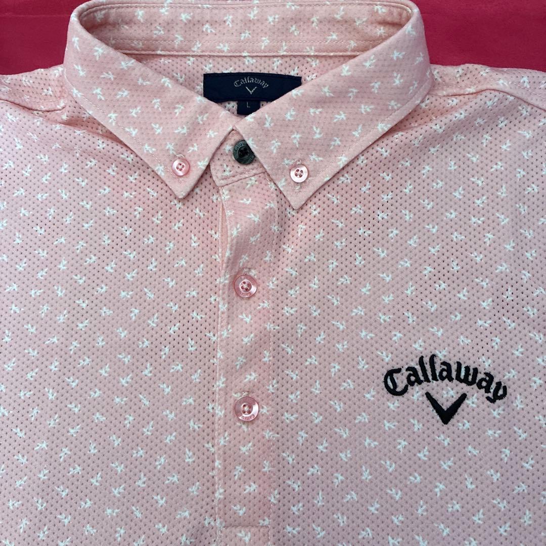 Callaway ポロシャツ Lサイズ ピンク 小花柄