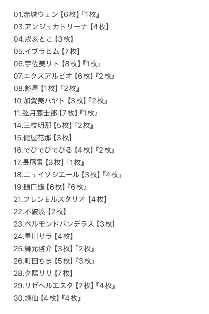 にじさんじウエハース カード