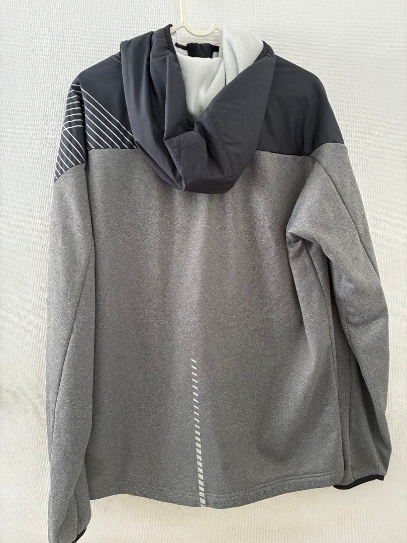 ASICS フード付きジャケット XL グレー/ブラック