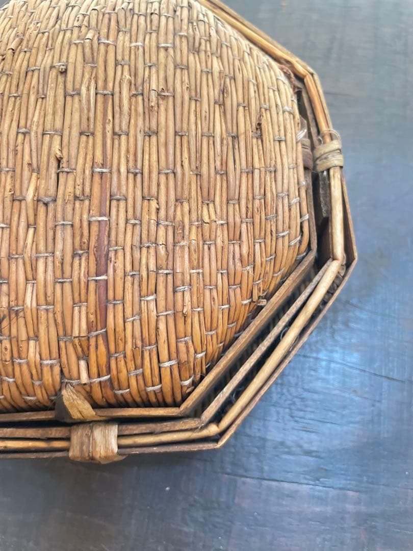 柳行李 行李 めんぱ 八角 小物入れ 収納 古道具 アンティーク 骨董