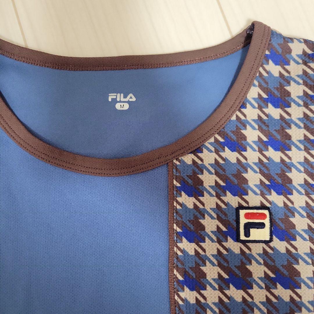 FILA テニスウェア 上下セット 青・茶 チェック柄