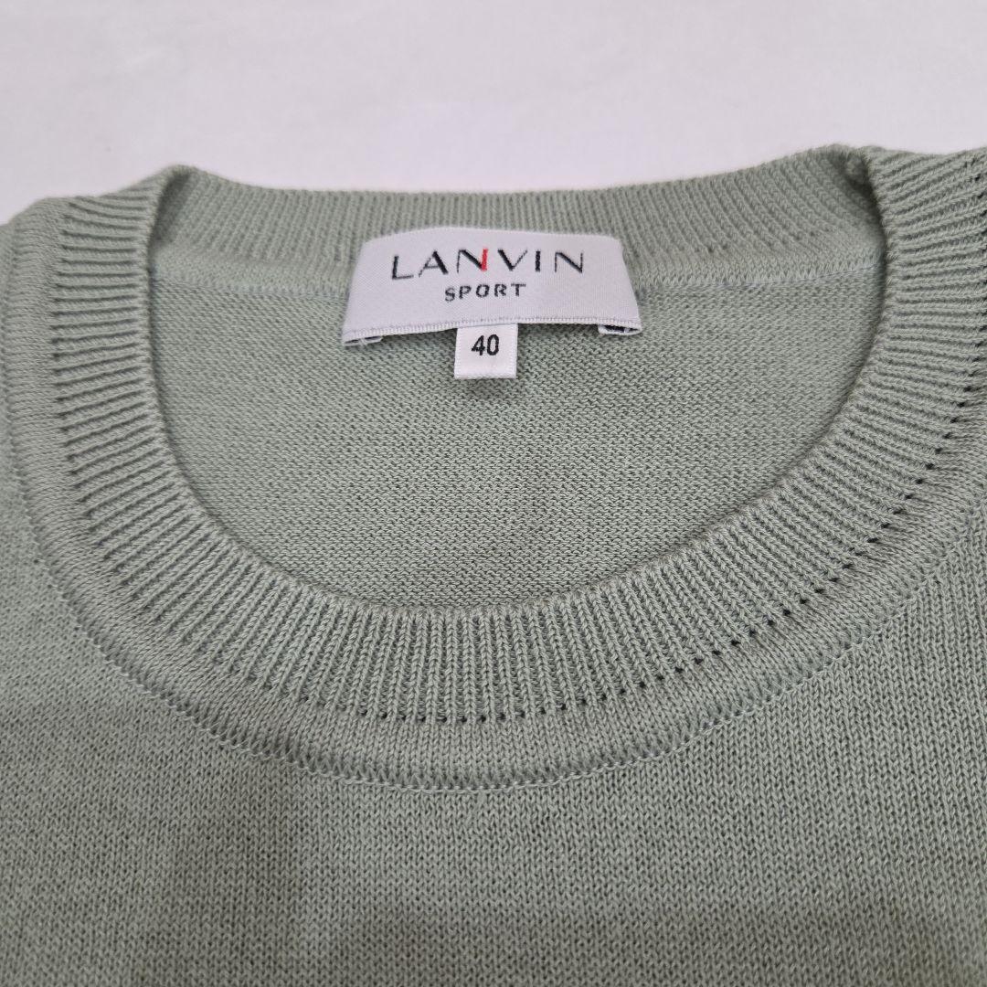 未使用タグ無LANVIN SPORT ラベンダー長袖ポロ40&綿春セーター 40