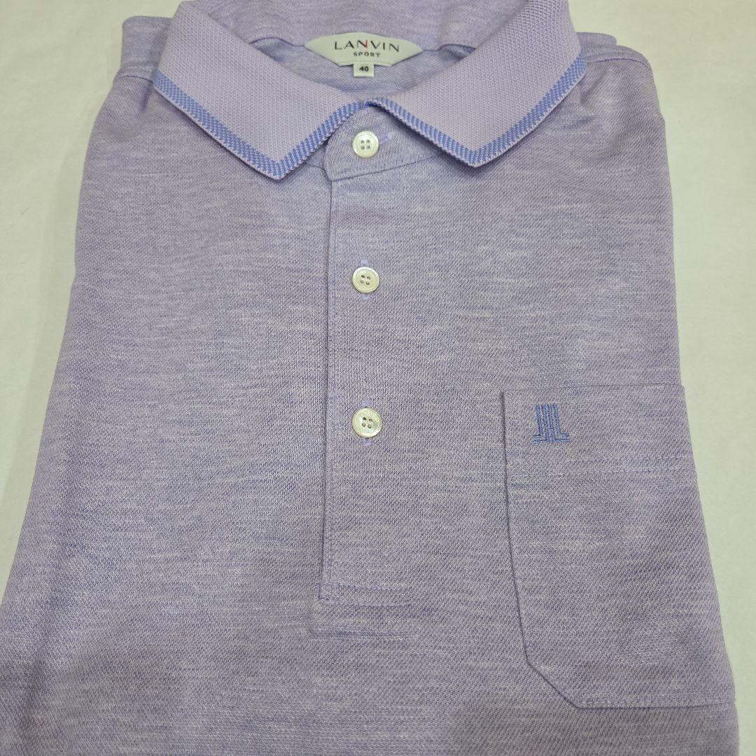 未使用タグ無LANVIN SPORT ラベンダー長袖ポロ40&綿春セーター 40