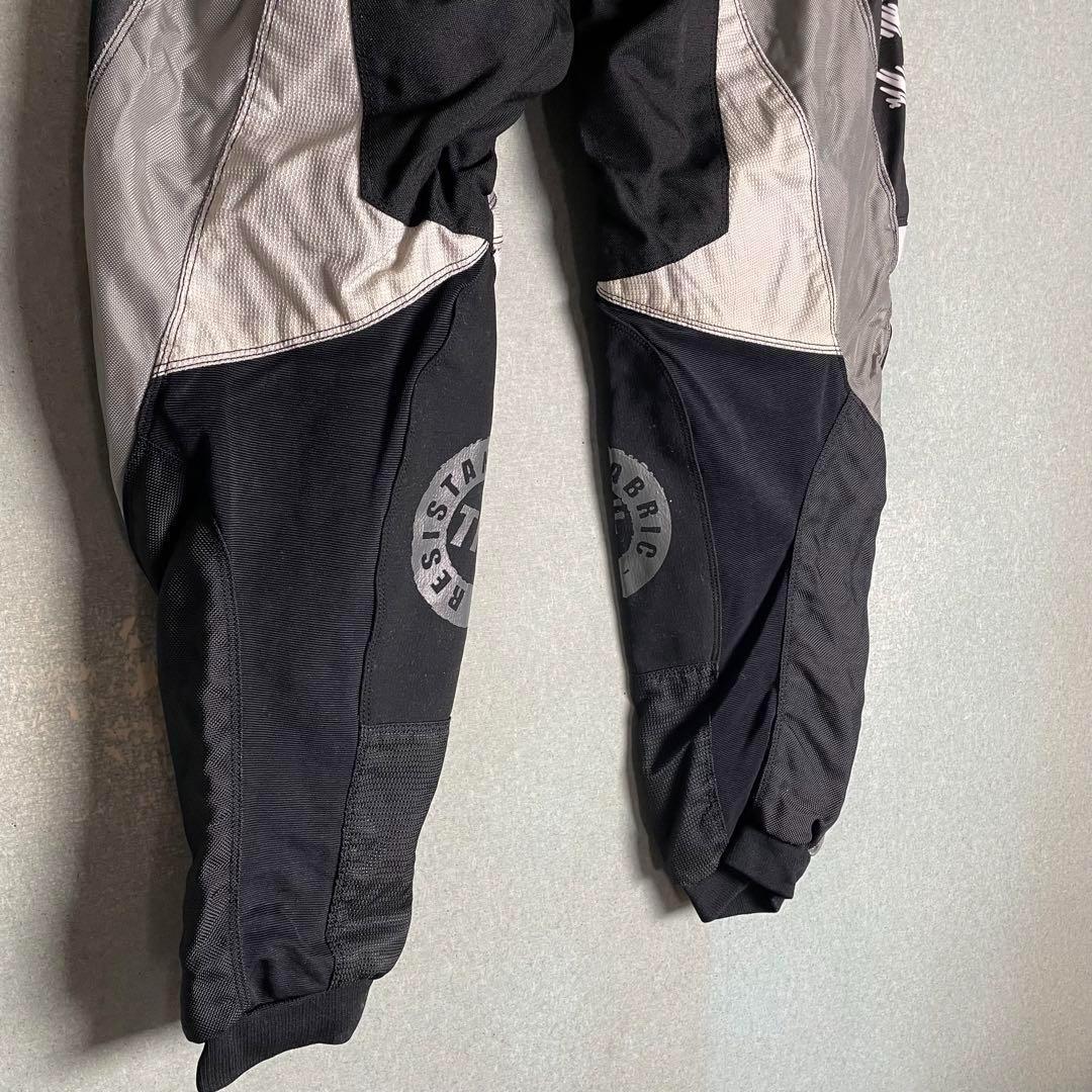 M　レーシングパンツ　モトクロス　黒×白×グレー　プロテクター　綺麗