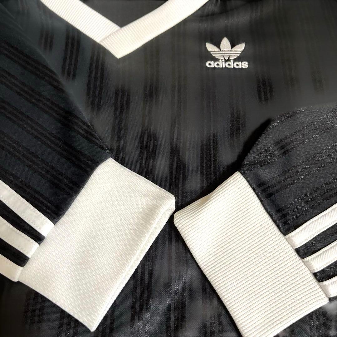 adidasアディカラー ピケ PIQUE LS ゲームシャツ　長袖・ブラック