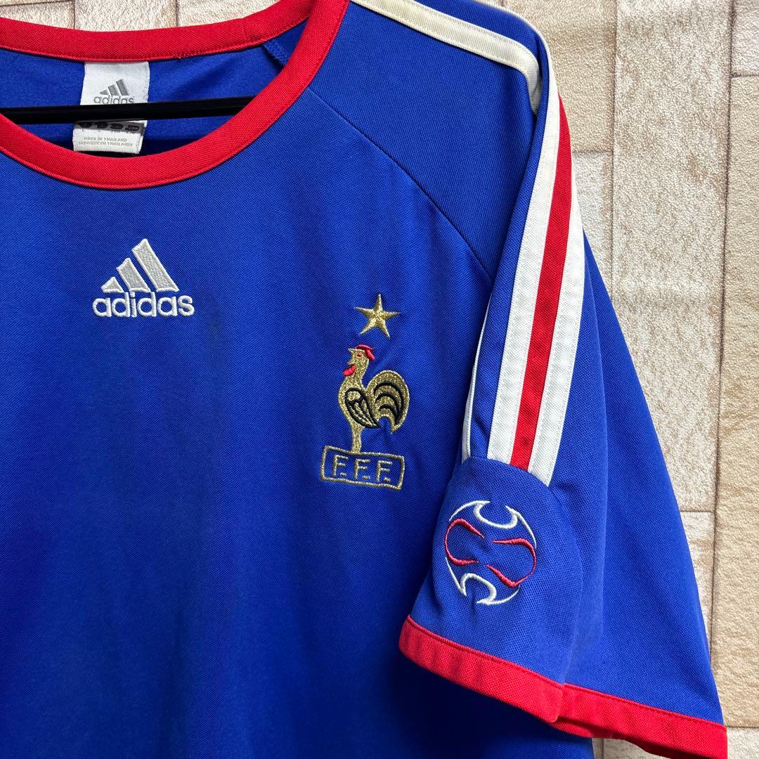 adidas フランス代表 サッカーシャツ 青　0305o389