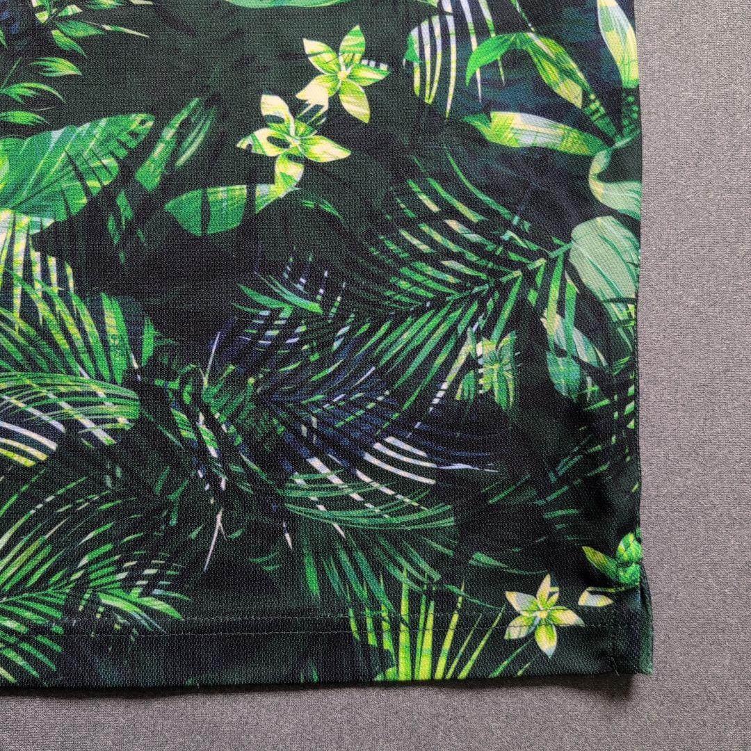 【極美品】ニューエラゴルフ　ラバーパッチロゴ　ボタニカル総柄ポロシャツ　XL