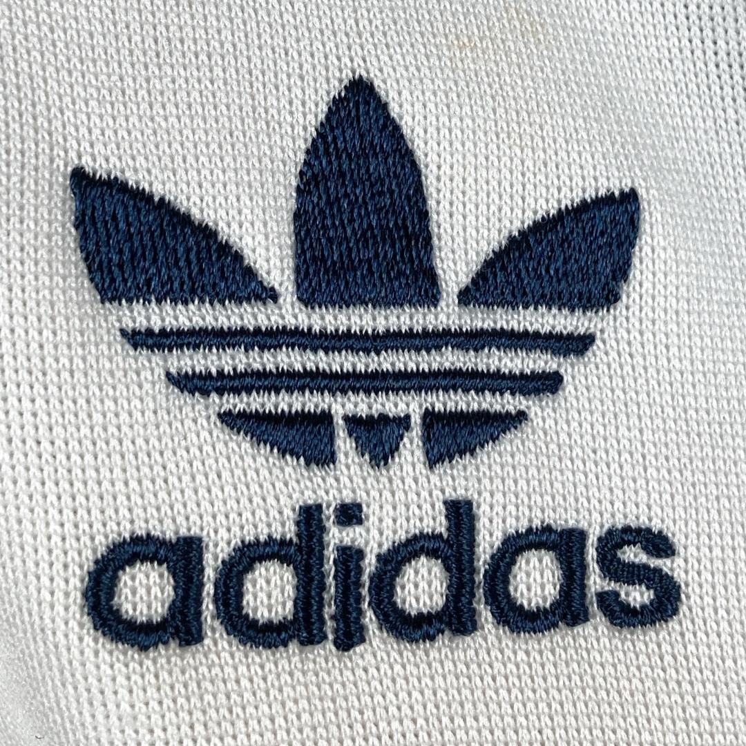 アディダス トラックトップジャケット Ｍサイズ　トレフォイルロゴ刺繡 白 紺 赤