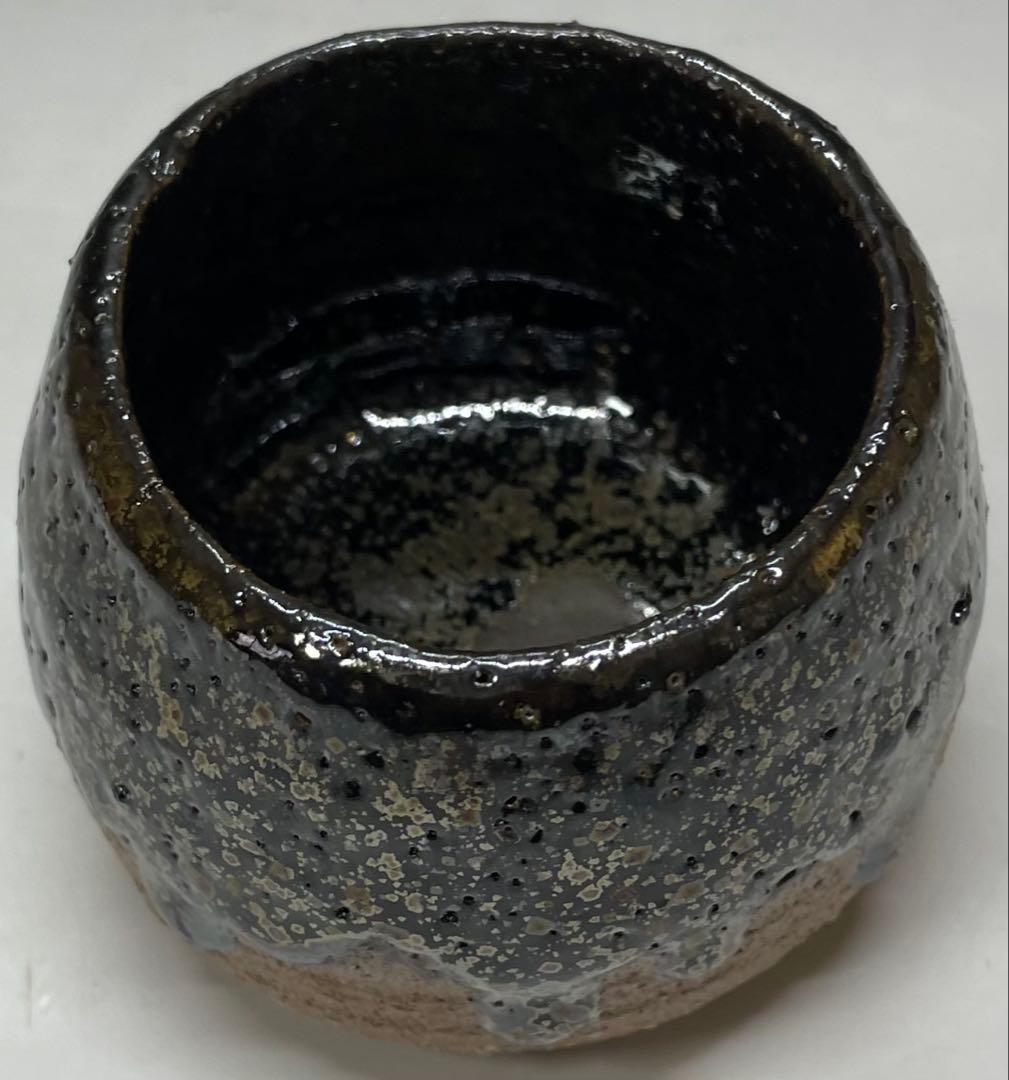 藤井茂男　黄金天目　ぐい呑　共箱　共布　栞　h8089