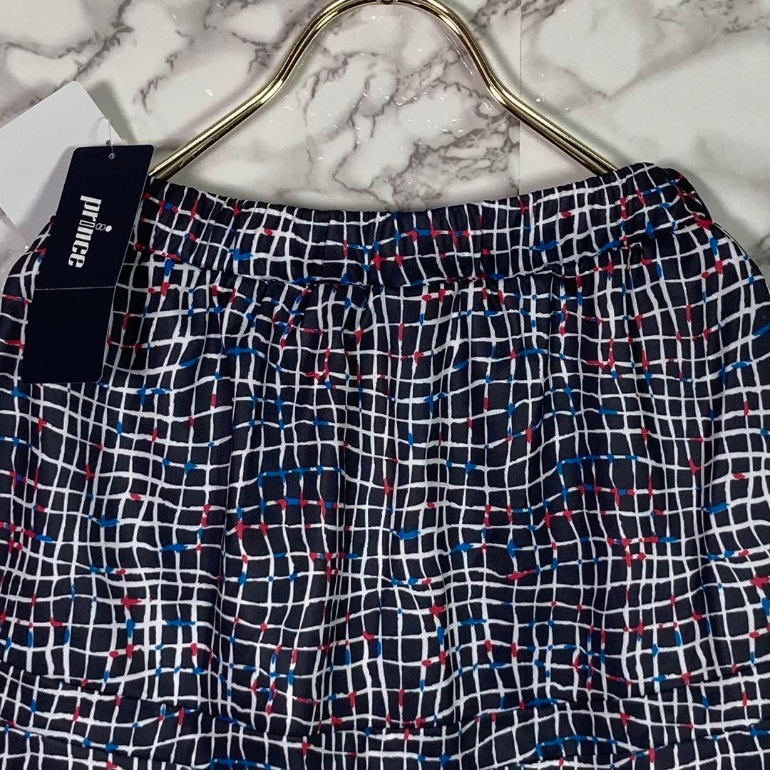 美品　Prince　（M）　総柄テニススカート　スコート　ネイビ