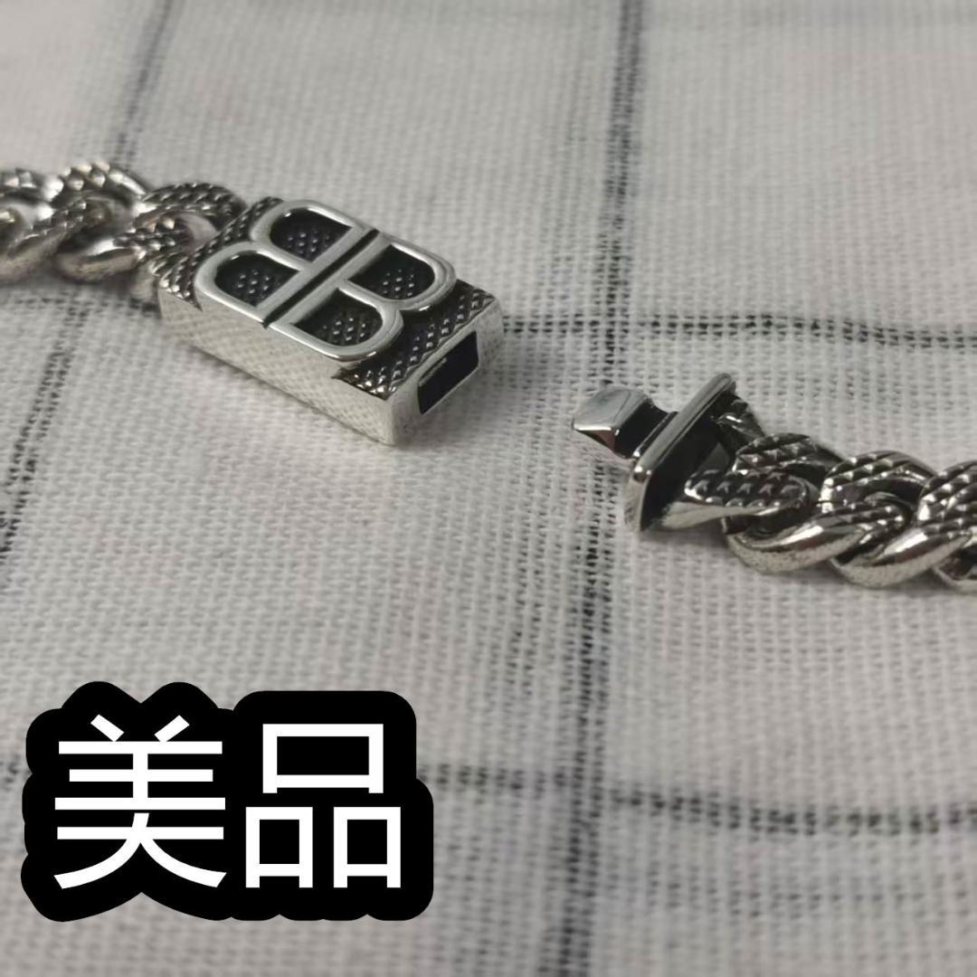 【美品】BALENCIAGA シルバーチェーンネックレス