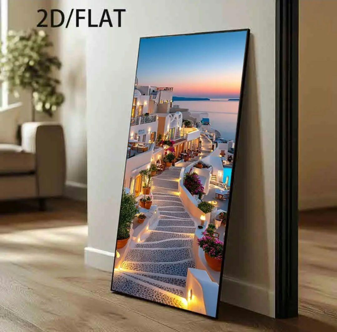 超巨大！ギリシャ サントリーニ島 風景画 高品質防水キャンバス アクリルプリント