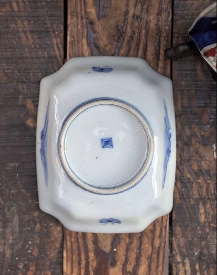 古伊万里 染付色絵 馬図 変形小皿 五皿セット 午年 干支 コレクション