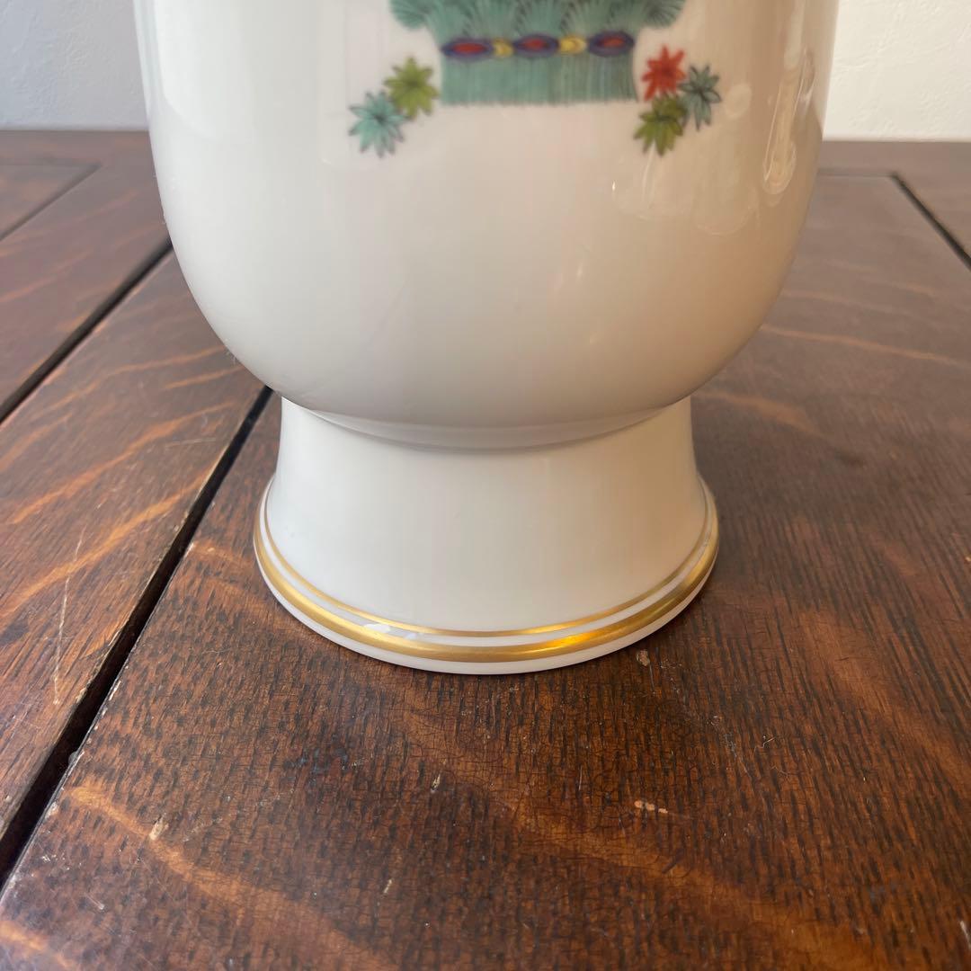 大型 Meissen 柿右衛門様式 花瓶 花器 シノワズリ 金彩 マイセン