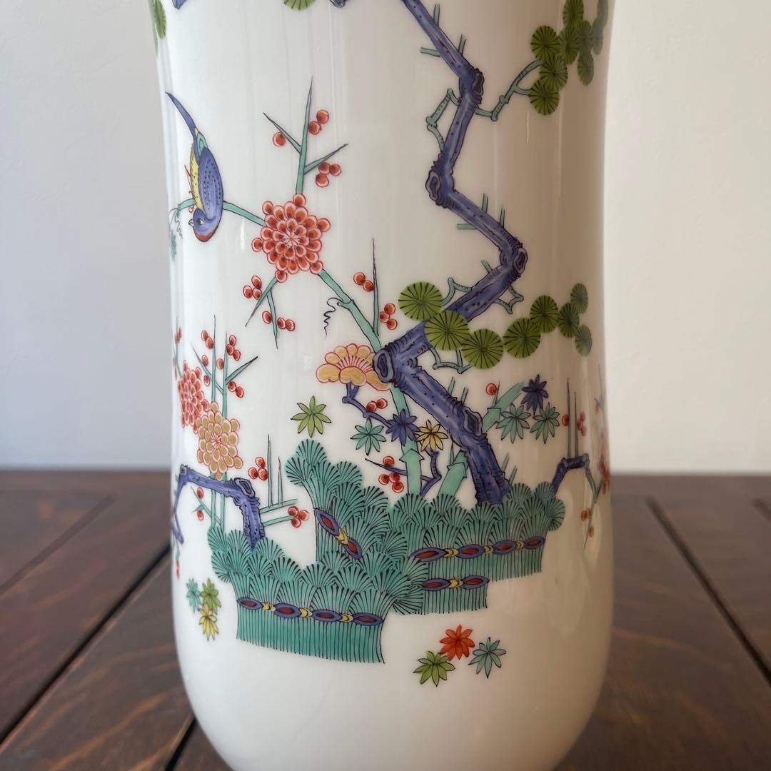 大型 Meissen 柿右衛門様式 花瓶 花器 シノワズリ 金彩 マイセン