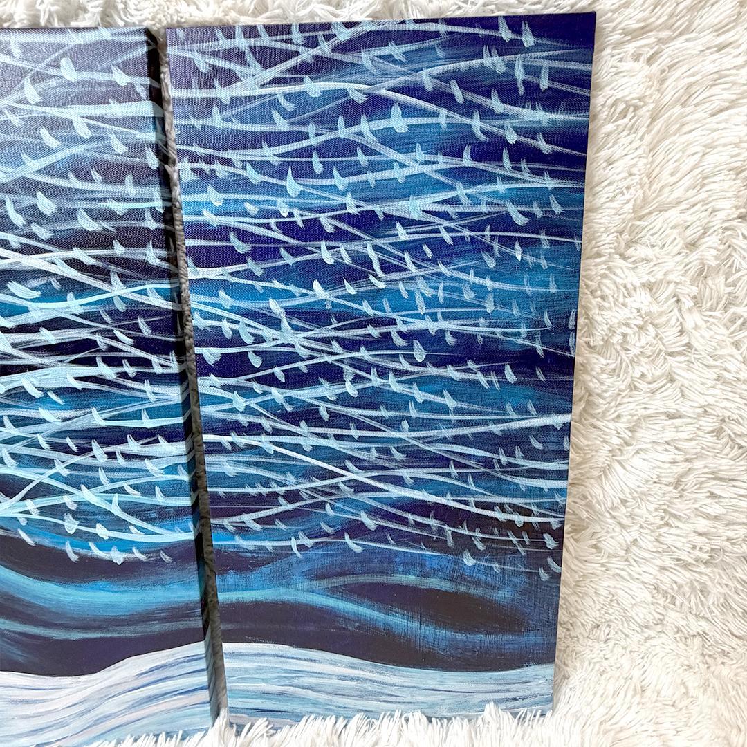 油彩画SHOP ART 油彩画 冬の森 5枚組 北欧 モダン インテリア