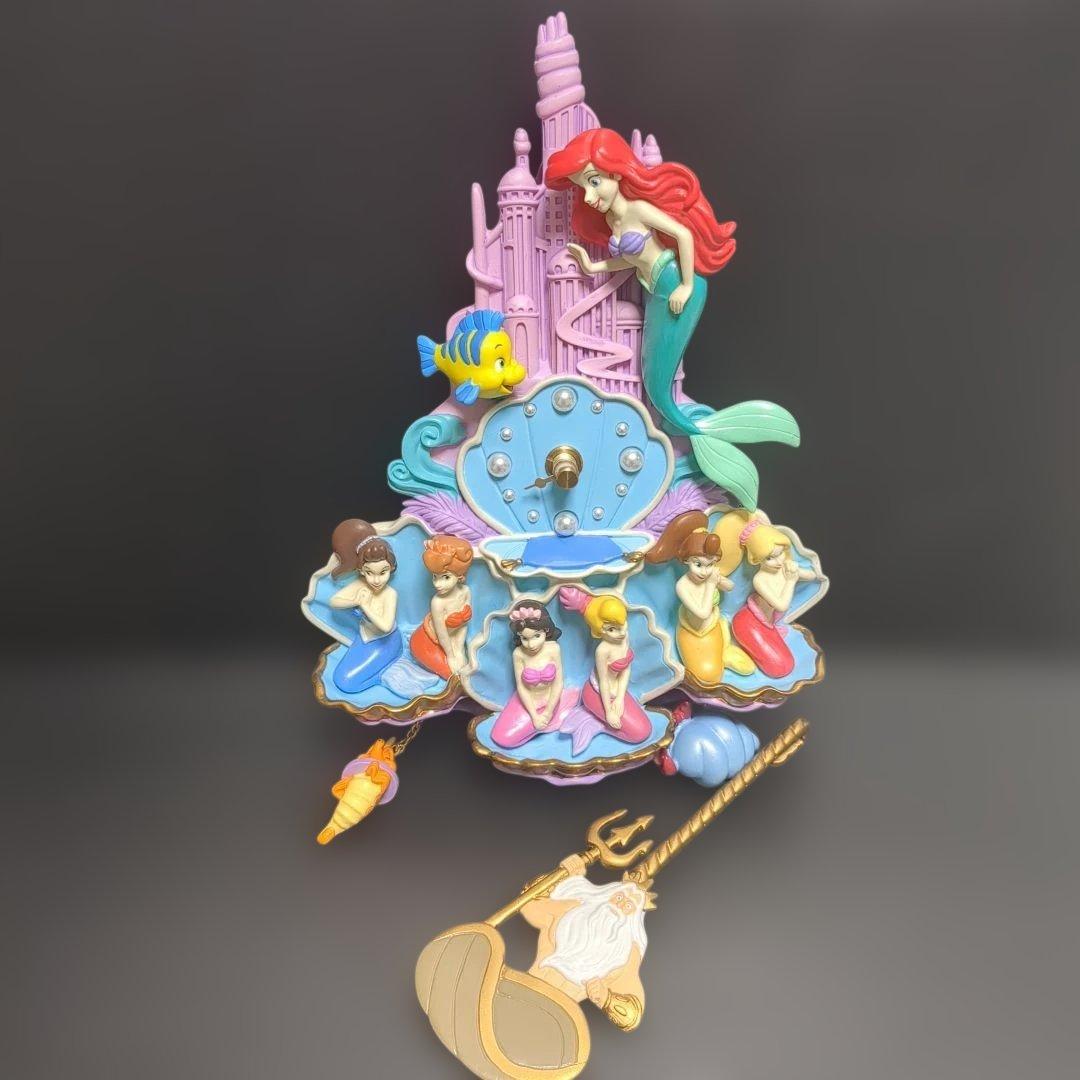 【ジャンク】ディズニー　リトルマーメイド　壁掛け時計