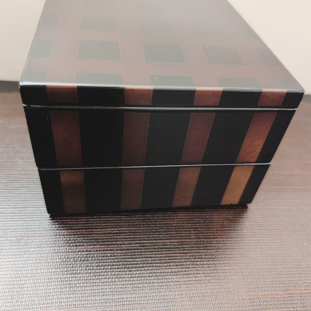 【栗原はるみ】重箱 　お重　溜透かしチェック　二段　①