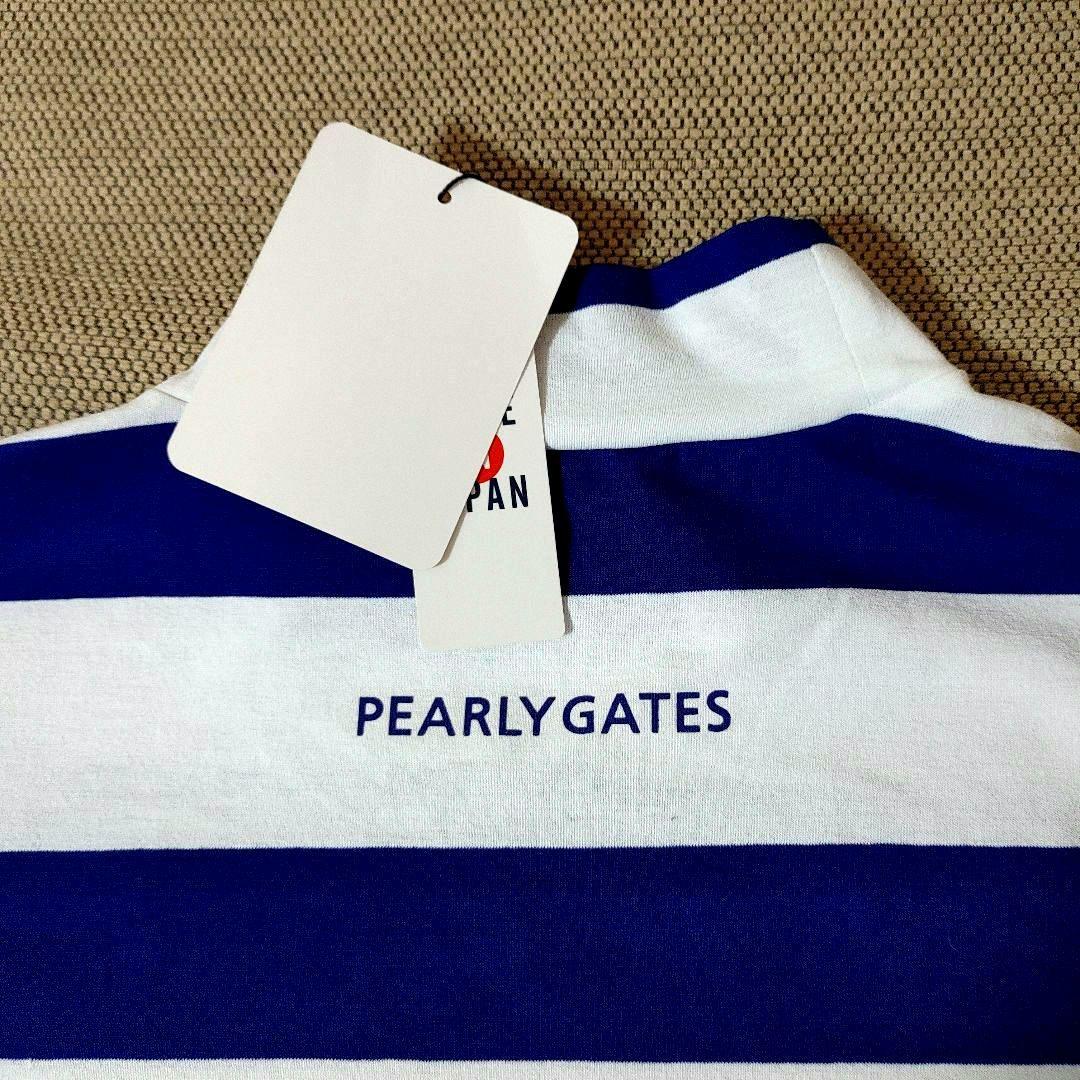 PEARLY GATES★パーリーゲイツモックネック★ブルー×ホワイト★新品★6