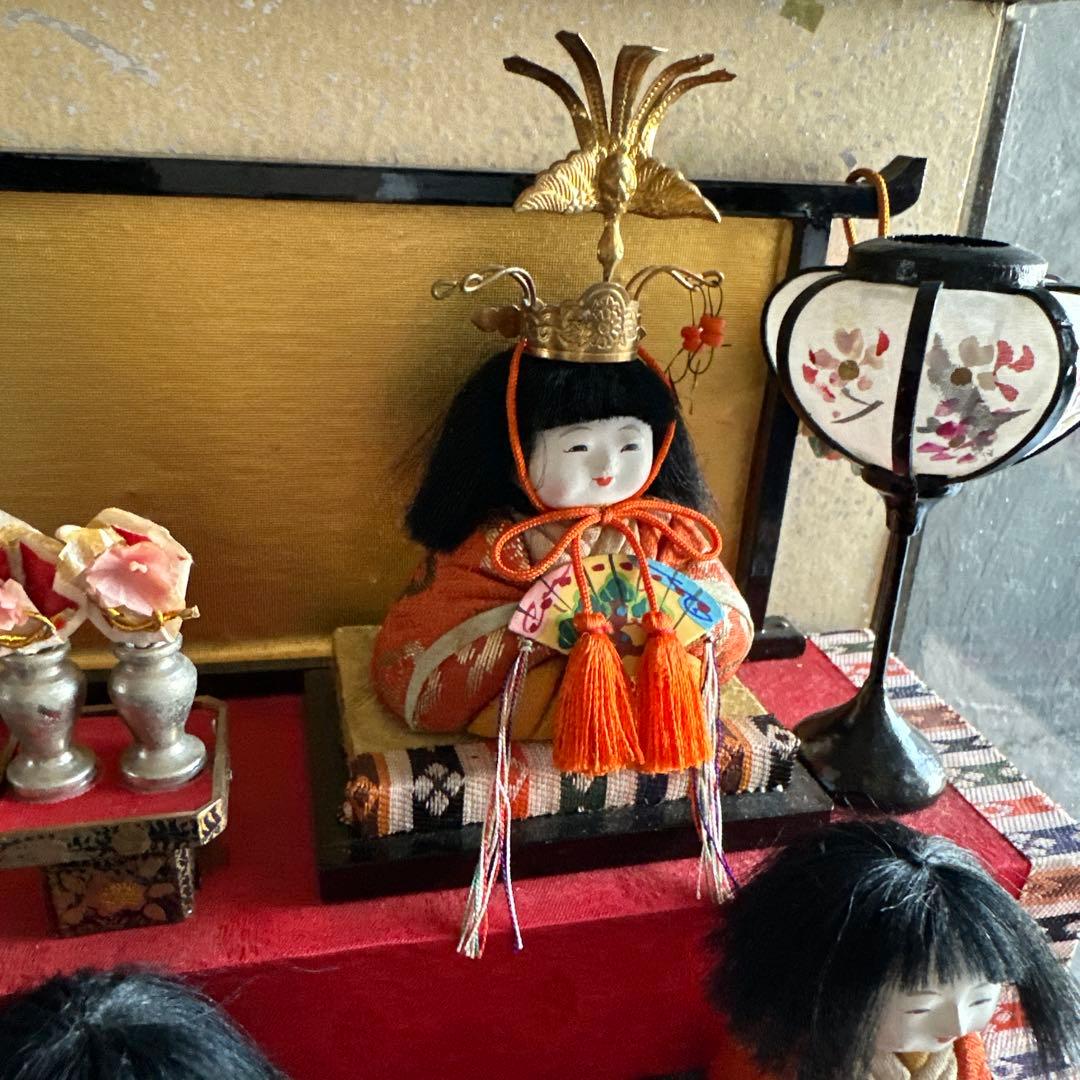 最終お値下げ❣️希少品ヴィンテージ　ミニお雛様5段飾り　木目込み人形