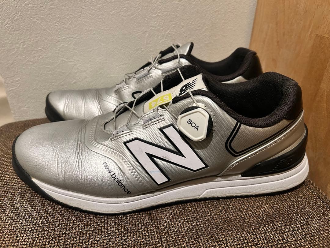 new balance 574 メンズ　ゴルフシューズ シルバー　27㎝