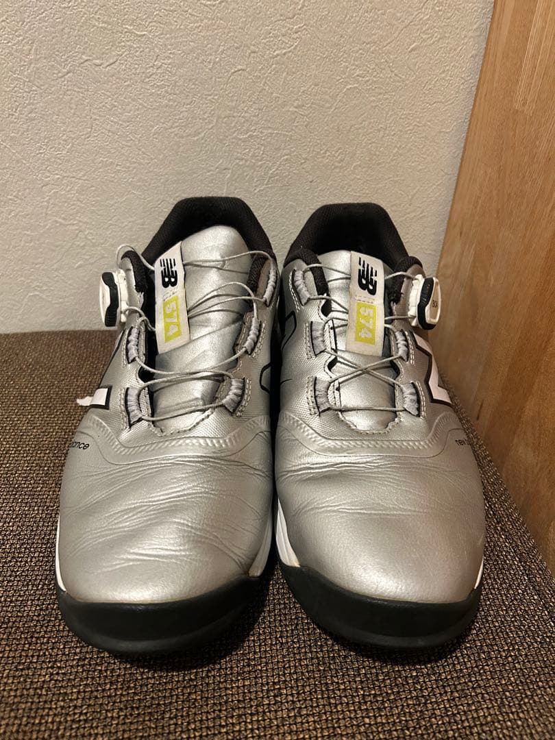 new balance 574 メンズ　ゴルフシューズ シルバー　27㎝