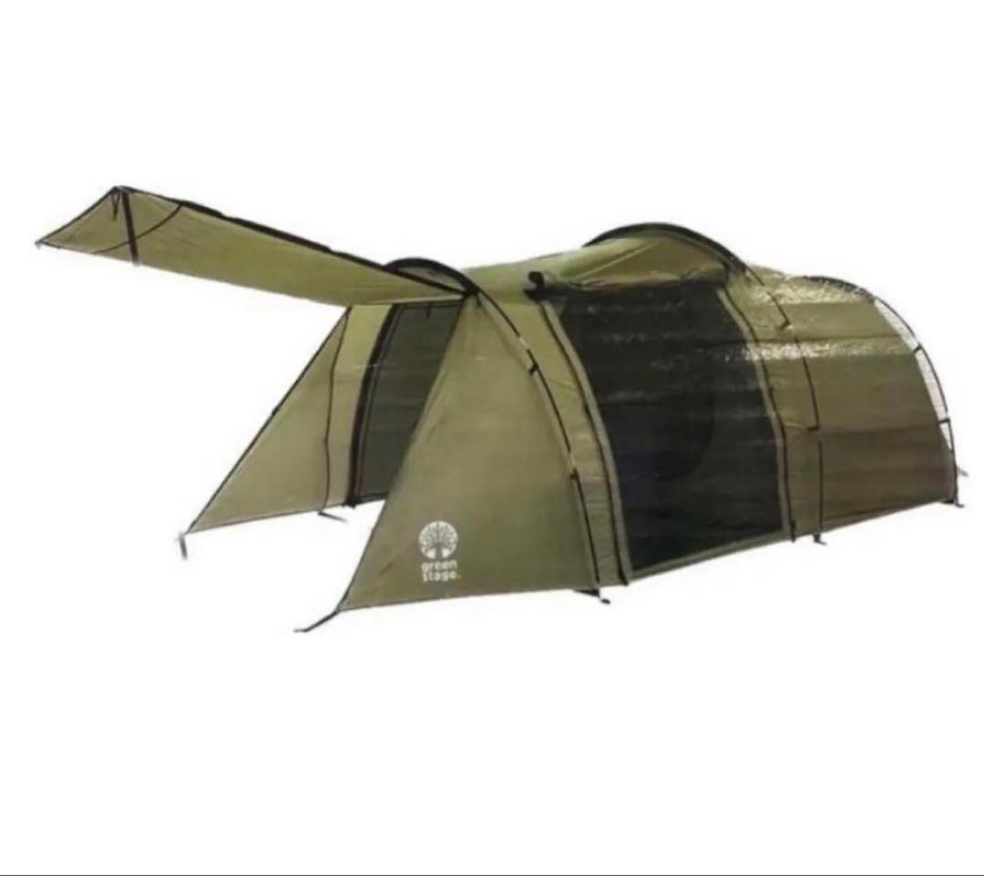 新品　グリーンステージ　2ルームトンネルテント　キャリーバッグ付属　4〜5人用