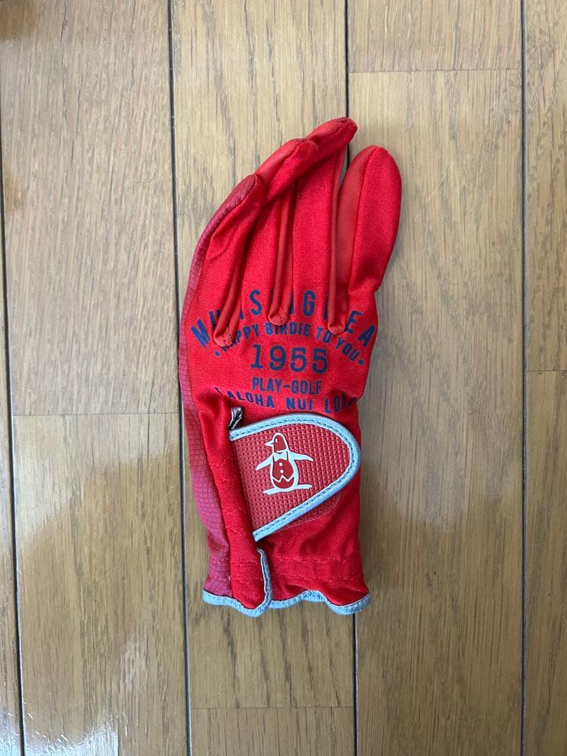 新品未使用 Munsingwear ロゴ入りポーチ 赤茶