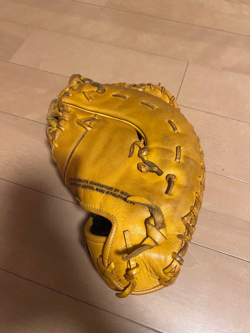 ファーストミットMizuno Select 黄色 レザー グローブ 左投げ用