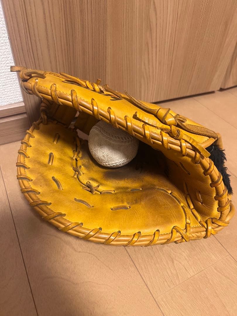 ファーストミットMizuno Select 黄色 レザー グローブ 左投げ用