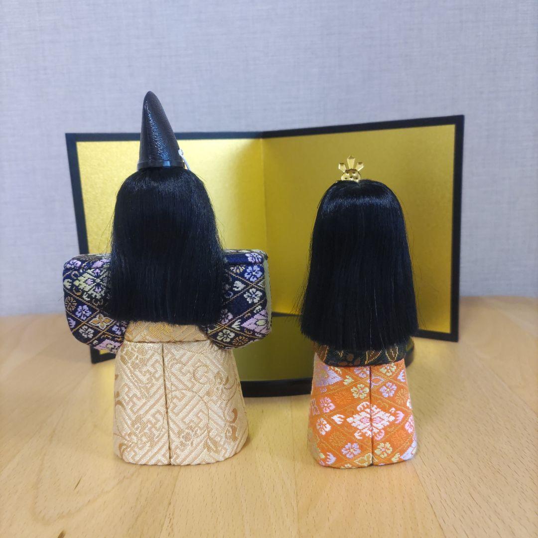 雛人形　立ち雛飾り　木目込人形　台＆屏風付き！