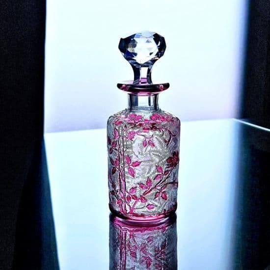 花のオールドバカラ エグランチエの香水瓶 #26【1916年カタログ】ピンク