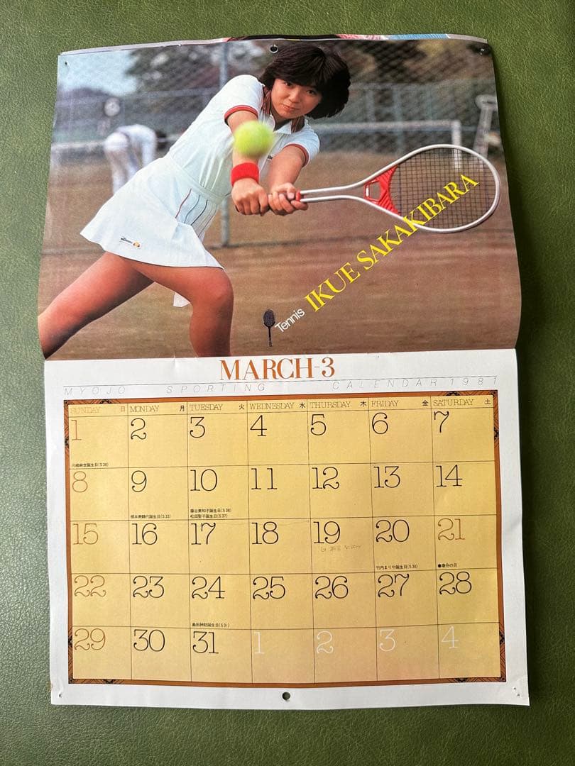 明星の付録MYOJO JEANING CALENDAR 1981 昭和　激レア