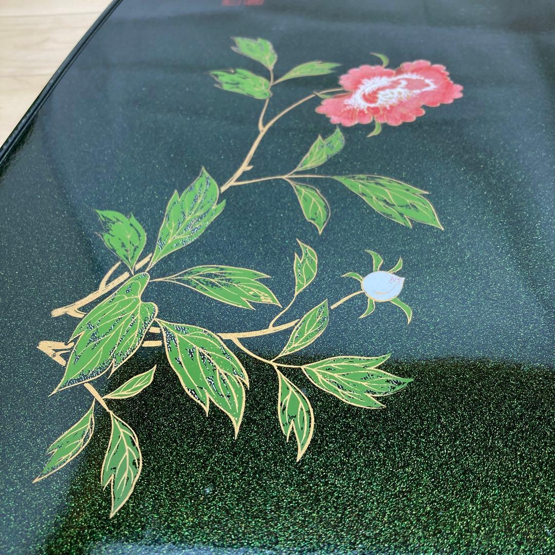 【未使用品】ポットワゴン　茶台　金彩蒔絵花文　美術漆器　アンティーク　06255