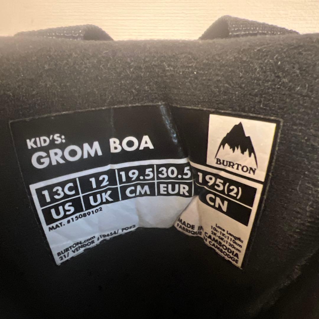 BURTON　KIDS　GROM BOA　19.5㎝　中古品