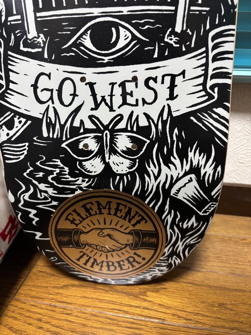 木製スケートボードデッキ GO WEST