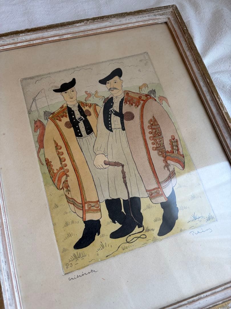 レア　ペカーリ・イシュトヴァーン　版画　1935年　アンティーク