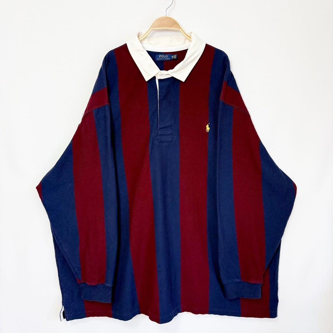 POLO RalphLauren 太ストライプ ラガーシャツ 大きいサイズS41