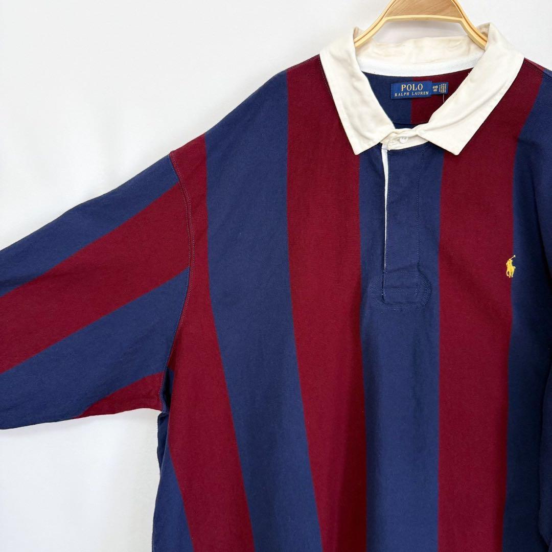 POLO RalphLauren 太ストライプ ラガーシャツ 大きいサイズS41