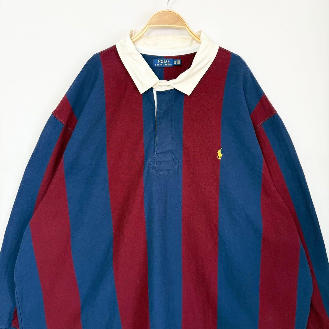 POLO RalphLauren 太ストライプ ラガーシャツ 大きいサイズS41