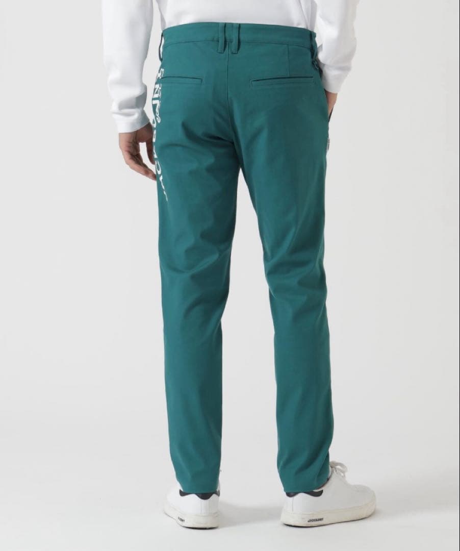 新品 パーリーゲイツ ジャックバニー ストレッチツイルロングパンツ(5)L/緑