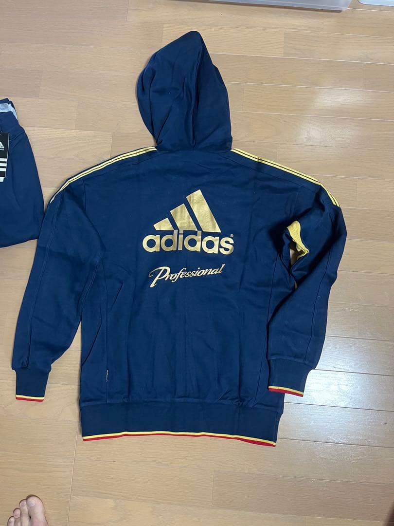 新品　アディダス プロフェッショナル　ジャージ上下セット　ネイビー／ゴールド　L
