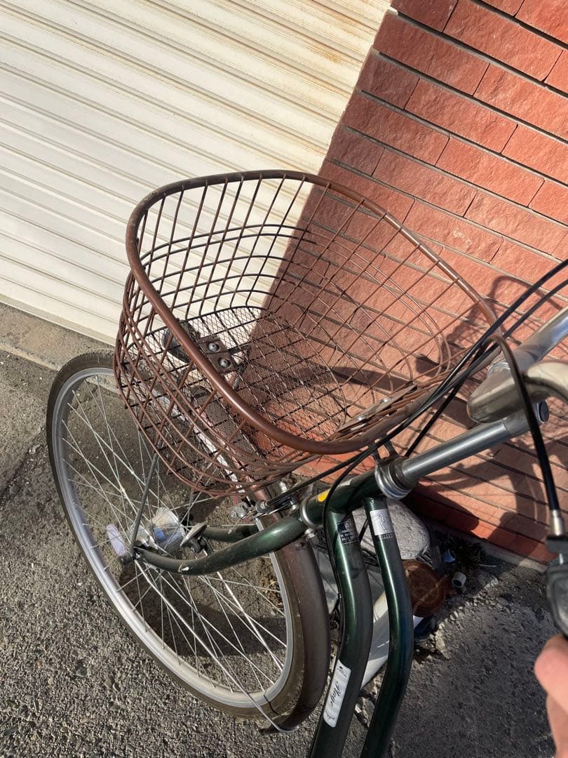シティサイクル グリーン 前後バスケット付き