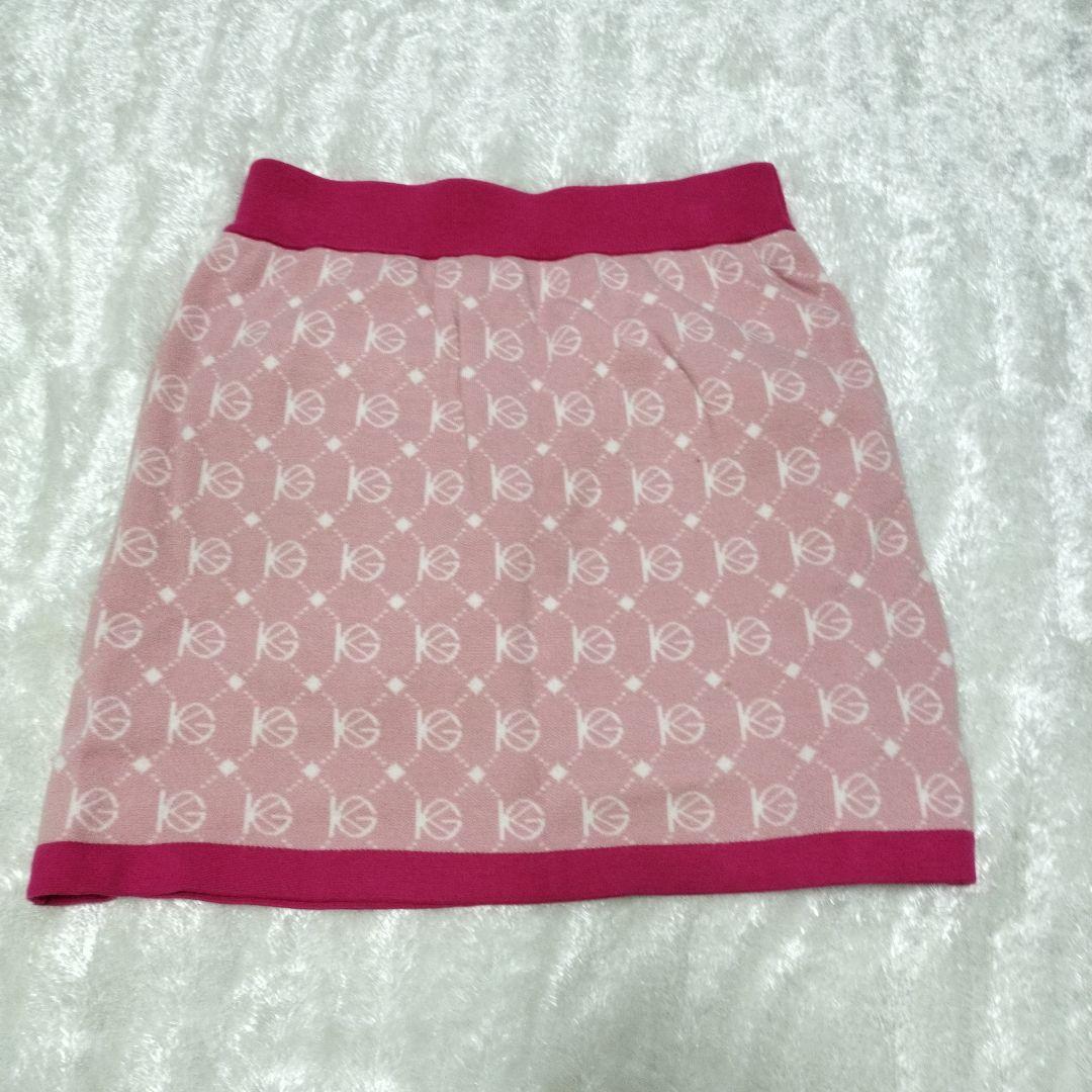 上下セットゴルフウェアピンク カーディガン スカートМ