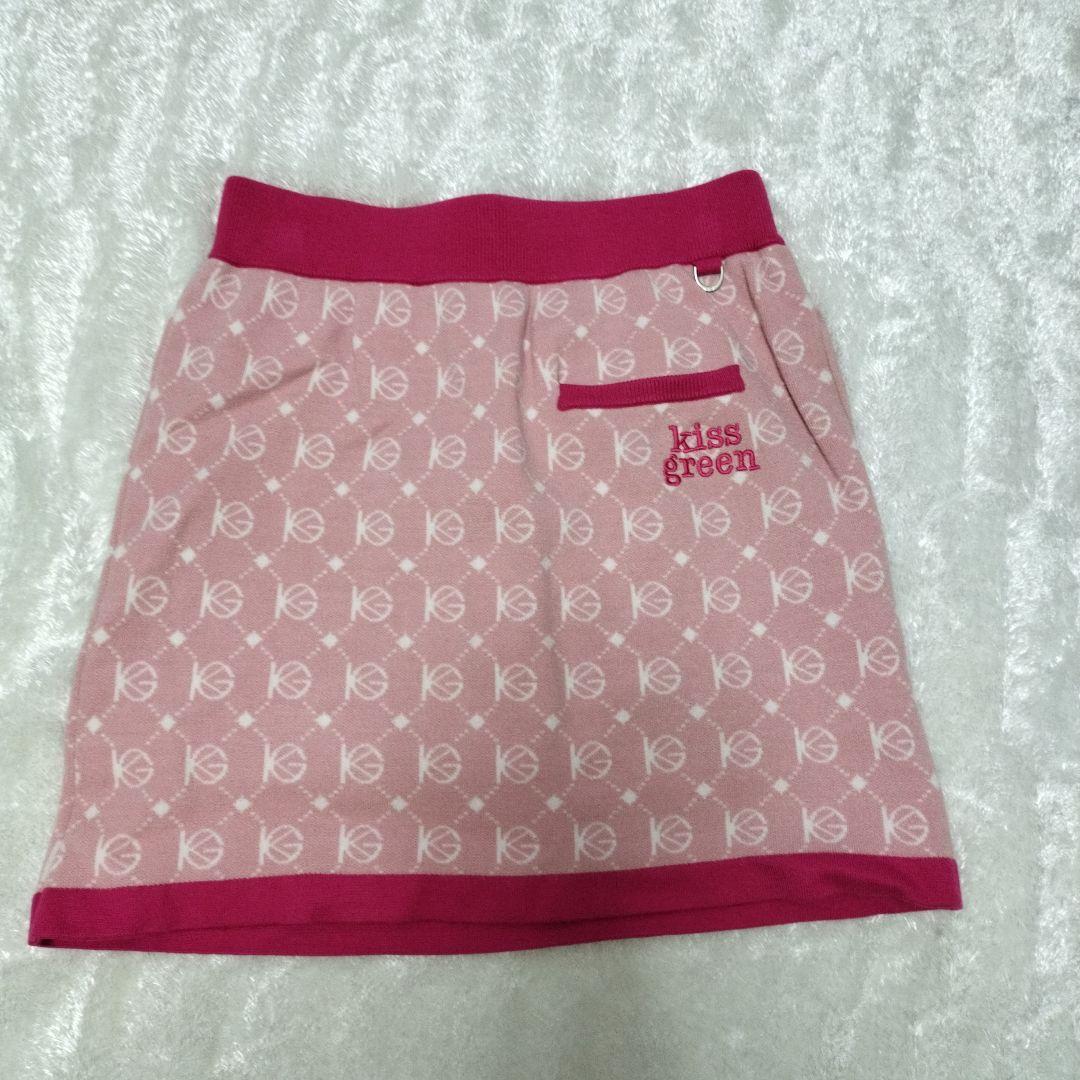 上下セットゴルフウェアピンク カーディガン スカートМ