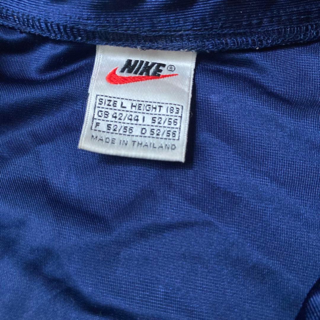90s NIKE ハーフジップ ゲームシャツ 刺繍ロゴ フットボール USA