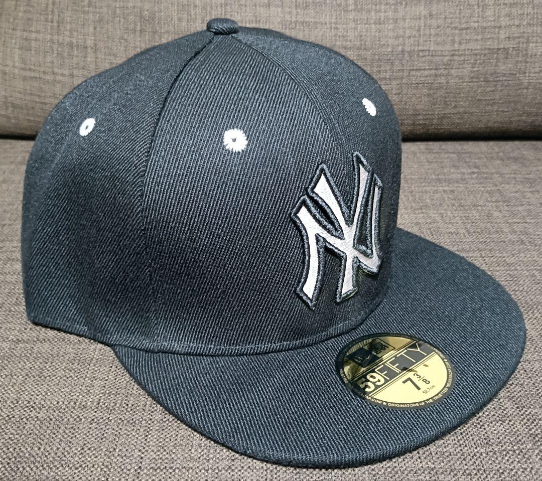 バ*ロ様 新品 つば裏ロゴ New Era 59FIFTY NY ブラック 7