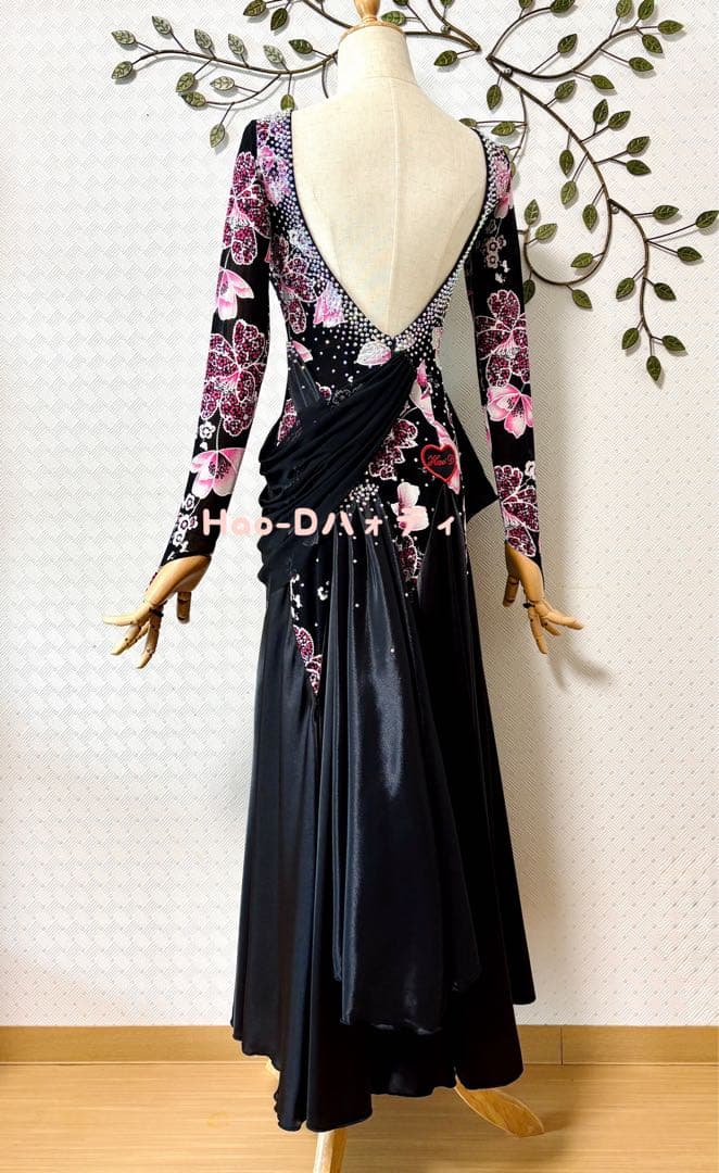 新品★スムース★パソ★スタンダード★社交ダンス★パーティー★和風花柄★SM