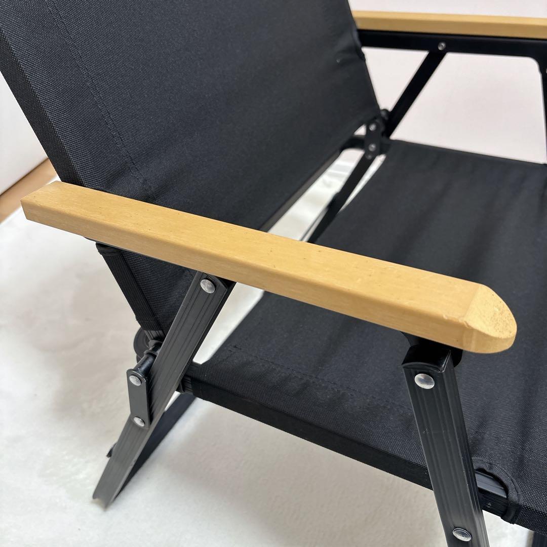 ハイランダー 黒 折りたたみアウトドアチェア 2脚セット
