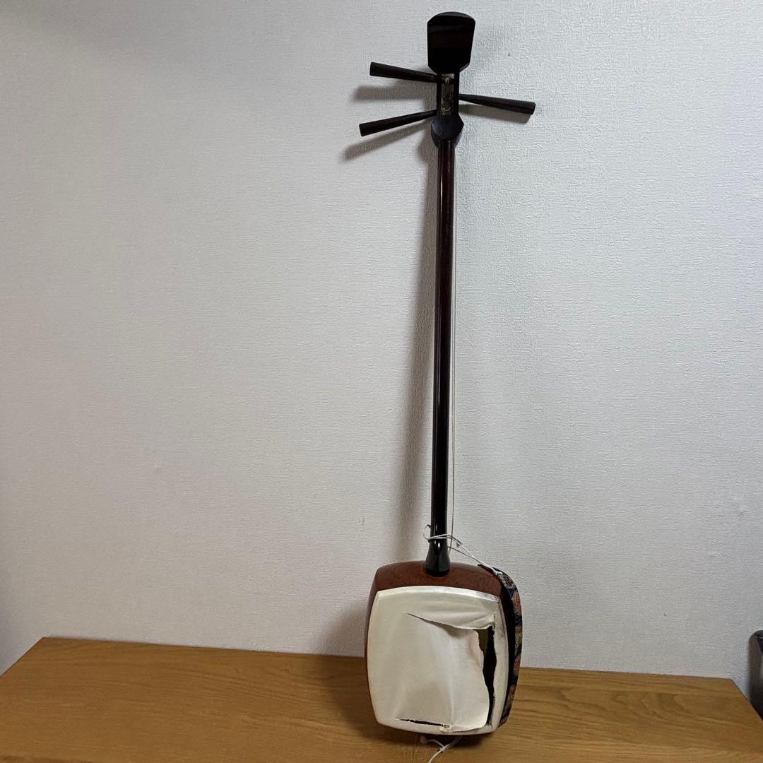 三味線本体　三味線 中棹 花梨 人工皮 和楽器 初心者向け